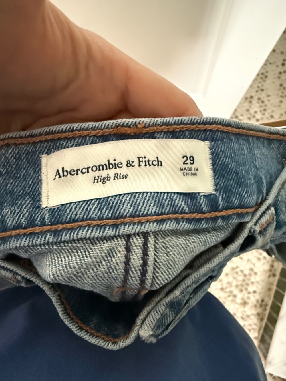 Abercrombie & Fitch Blue Denim Mini Skirt with Silver Studs - Picture 2 of 4